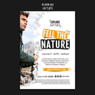 Nature Poster Template in Flat Design – Free to Download