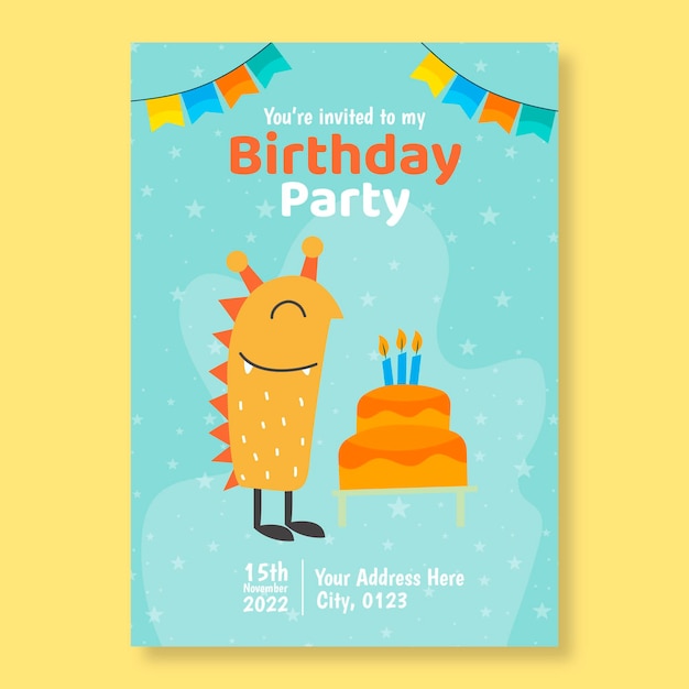 Monster Birthday Invitation Template – Download Free Stock Photo