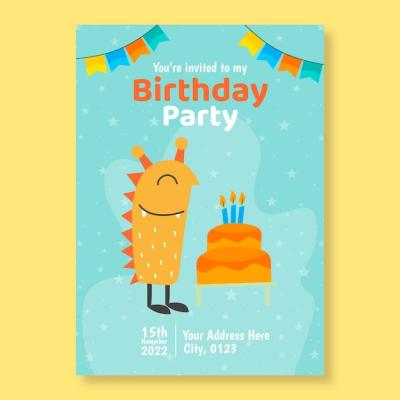 Monster Birthday Invitation Template – Download Free Stock Photo