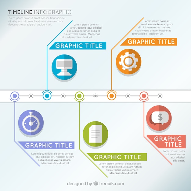 Great Timeline Infographic with Icons and Color Details – Free Stock Photo, Download for Free