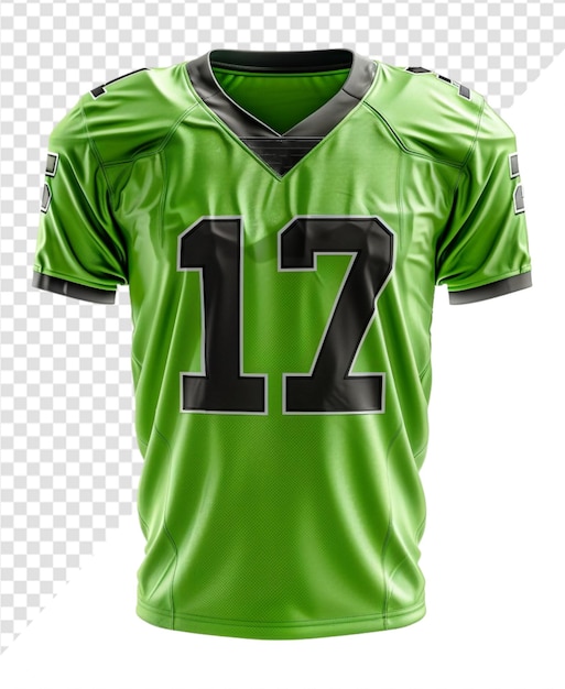 Green American Football Jersey Template with Black Pattern – Free Download