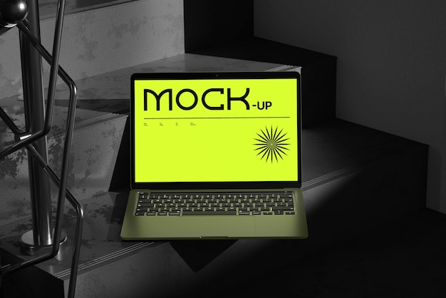 Laptop Mockup with Realistic Editable Background Colour – Free Download