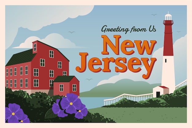 New Jersey Postcard Illustration – Free Download