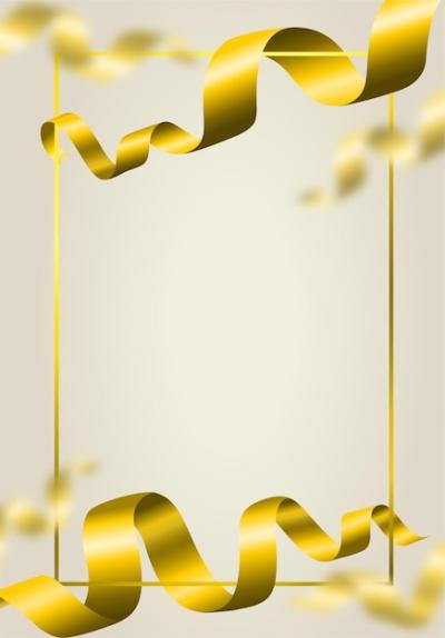 Golden and Yellow Ribbon Frame Vector Illustration – Free Download