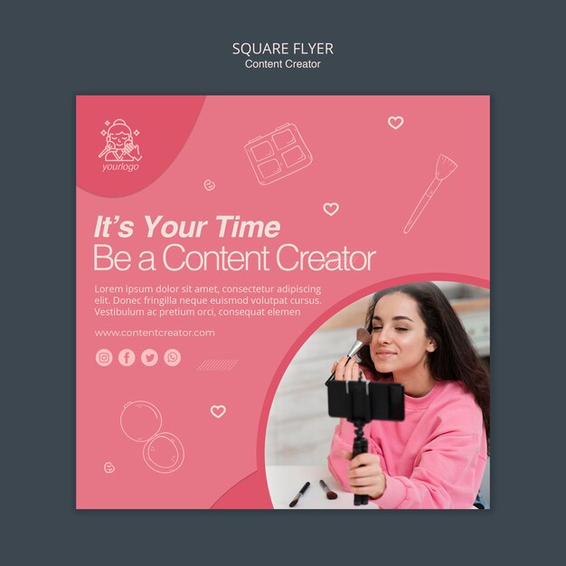 Content Creator Flyer Template Theme – Download Free Stock Photo