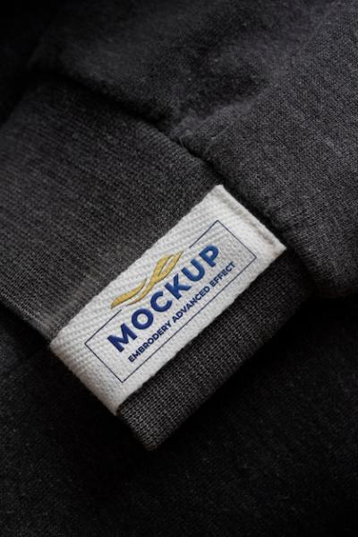 Clothing Mockup Featuring Fabric Label – Free Download