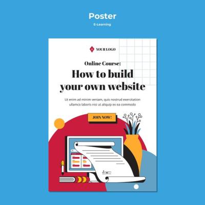 E-learning Concept Poster Design – Free Download