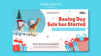 Boxing Day Sale Horizontal Banner – Free to Download