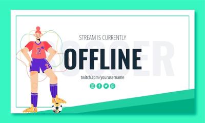 Flat Design Soccer Twitch Background Template – Free Download