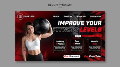 Gym Training Landing Page Template – Download Free Stock Photo