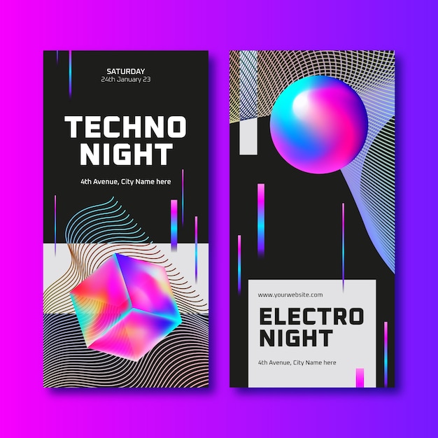 Hand Drawn Electronic Music Vertical Banner – Free Download