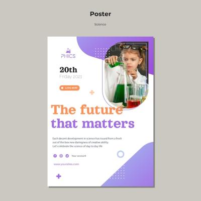 Kid Studying Chemistry Poster Template – Free Download