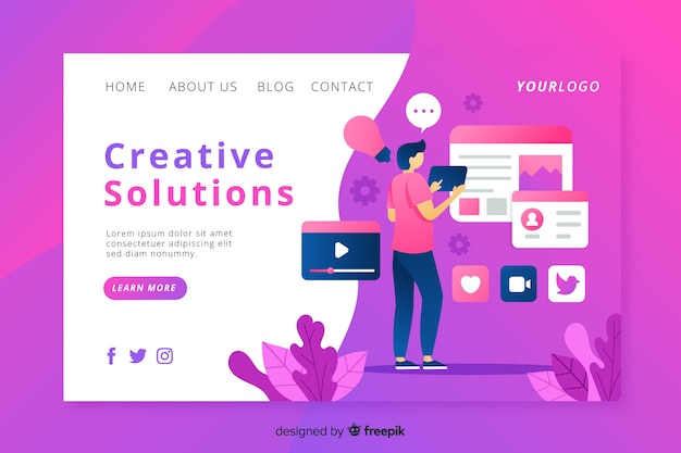 Creative Process Landing Page – Free Download