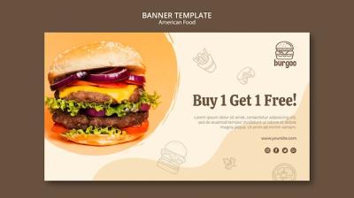 American Food Banner Template Concept – Free Download