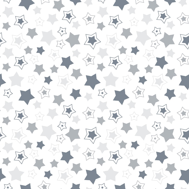 Flat Design Silver Stars Pattern – Free Download