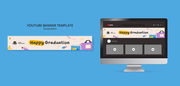 Graduation Celebration YouTube Banner Template – Free Download