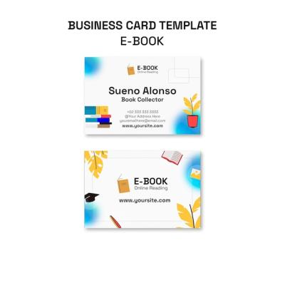 Flat Design Ebook Business Card Template – Free Download