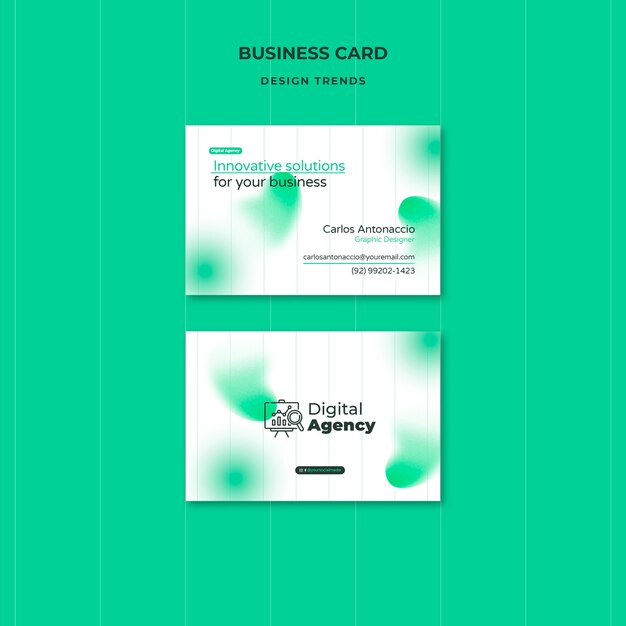 Gradient Business Card Design Template – Free to Download