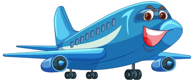 Happy Cartoon Airplane Character – Free Download