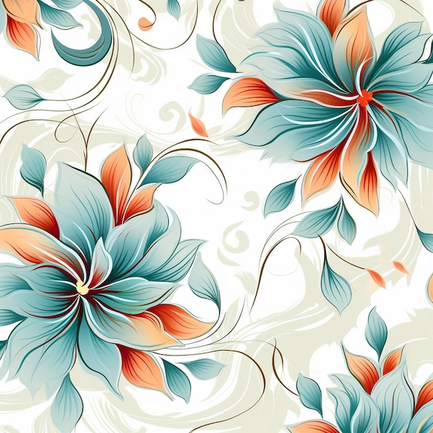 A Seamless Flower Pattern on White Background – Download Free Stock Photo