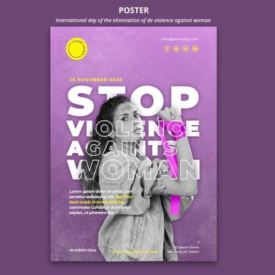 Awareness of Violence Against Women Poster Template – Free Download