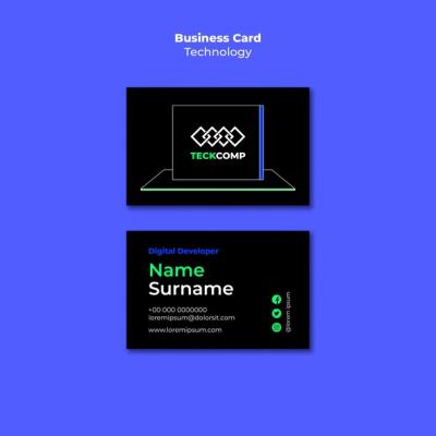 Hand Drawn Technology Business Card Template – Free Download