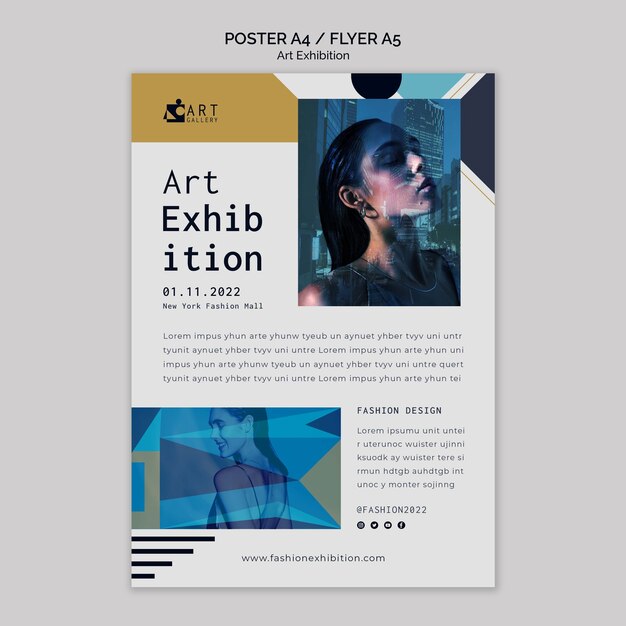 Vertical Poster Template for Art Exhibition Gallery – Free Download