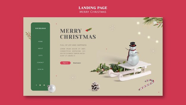 Minimalistic Festive Christmas Landing Page Template – Free to Download