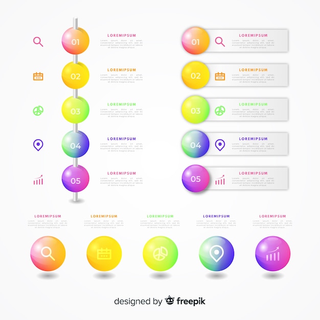 Glossy Plastic Infographic Element Collection – Free Download