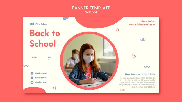 Back to School Banner Template with Photo – Free Download Stock Photo