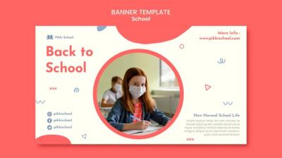 Back to School Banner Template with Photo – Free Download Stock Photo