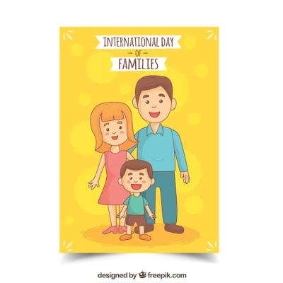 Happy Family Yellow Greeting Card – Free Download