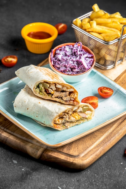 Burrito with Meat on the Table – Free Download