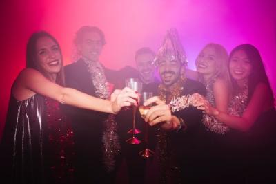 New Year Club Party: Group of Friends Enjoying Celebrations – Free Download