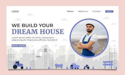 Hand Drawn Construction Landing Page – Free Stock Photo for Download