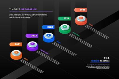 Isometric Timeline Infographic Template – Free Download