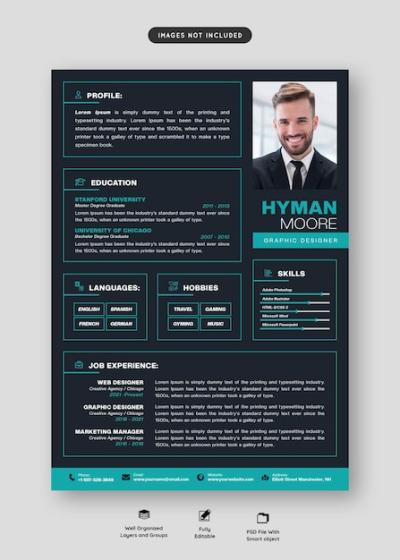 Clean and Modern Resume Portfolio or CV Template – Free Download