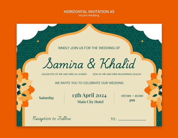 Muslim Wedding Template Design – Free Download