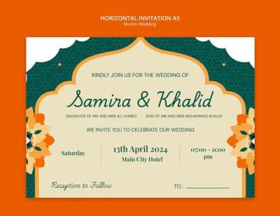 Muslim Wedding Template Design – Free Download