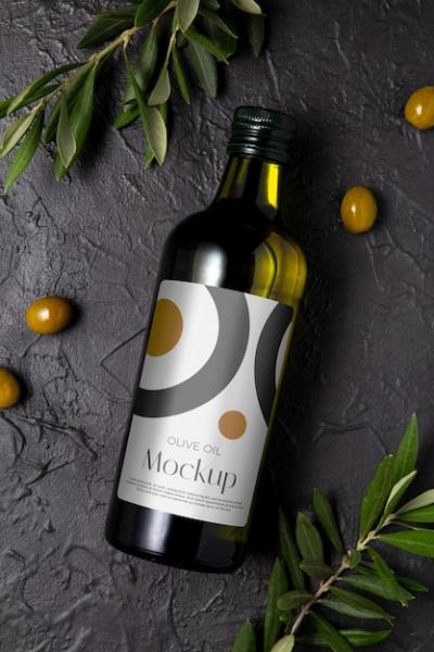 Glass Olive Oil Bottle Mock-Up – Free to Download