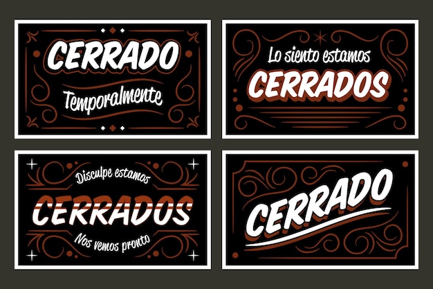 Vintage Cerrado Signboard Set – Free Download