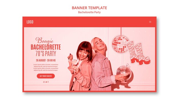 Red Bachelorette Party Banner Design Template – Free Download