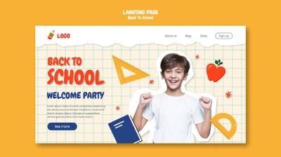 Flat Design Back to School Template – Free Download