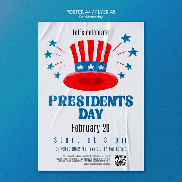 Presidents Day Poster Template – Free Download