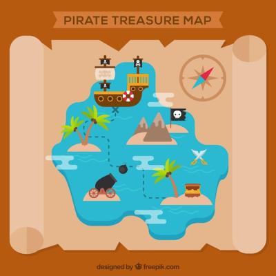 Parchment Pirate Treasure Map – Free Download