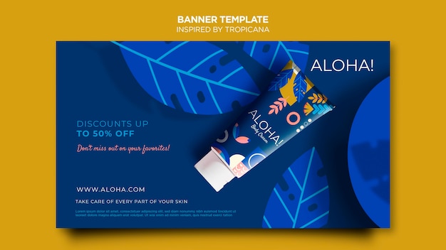 Horizontal Banner Template Inspired by Tropicana – Free Download