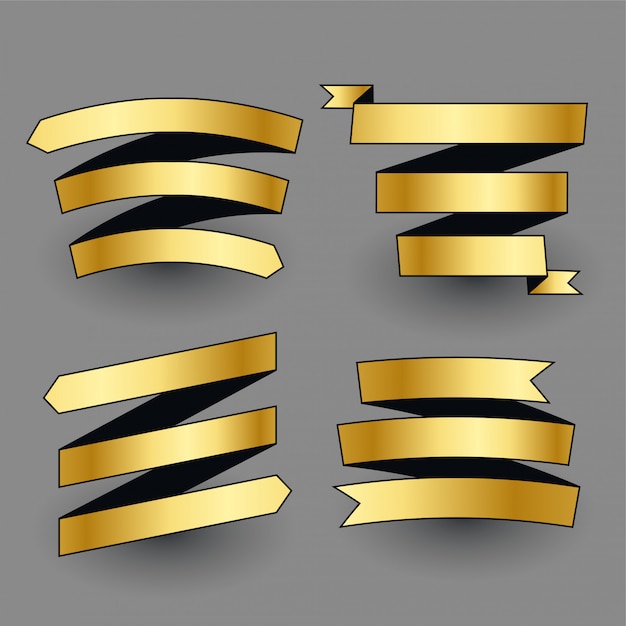 Shiny Golden Ribbons Set – Free Download