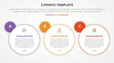 3 Points Stage Template Infographic Concept for Slide Presentations – Free Download