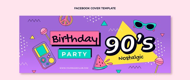 90s Nostalgic Birthday Facebook Cover – Free to Download