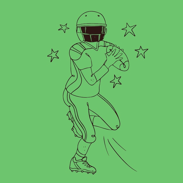 American Football Outline Illustration – Free Stock Photo, Download Free